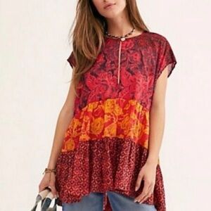 Free People Gotta Have You Tunic S Oversized Patchwork Top Red
Boho Peasant